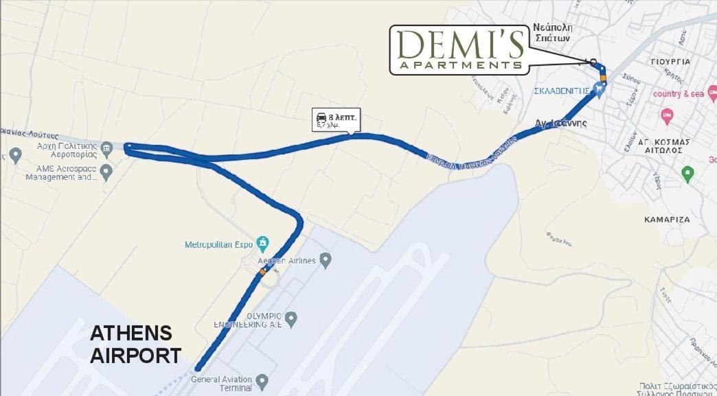 Demi'S Apartments Near Athen'S Airport Artemida  Exteriör bild